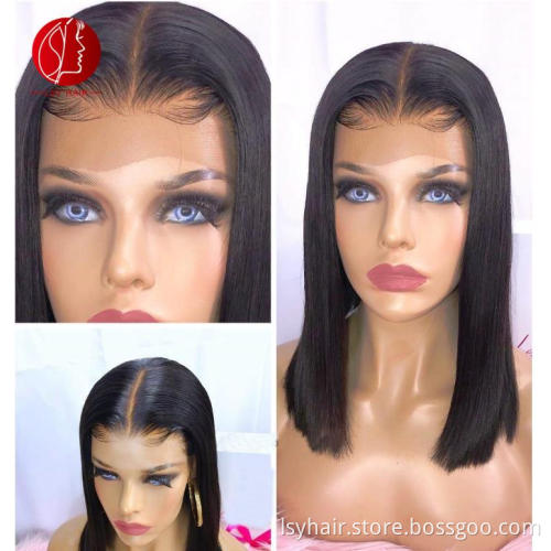 Super Natural 13x4 Lace Frontal Bob Wigs 100% Human Hair Wig With Baby Hair, Lace Front Human Hair Wigs 150% Density